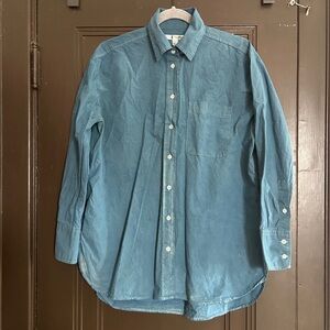 Indigo dyed button up shirt